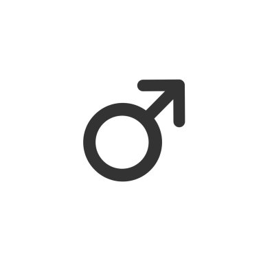 Seks erkek ikonu. Ok yukarı bakıyor. Stok vektör çizimi izole edildi