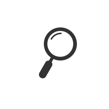 Cam simgesini büyüten bilgi aranıyor. Stok vektör çizimi izole edildi