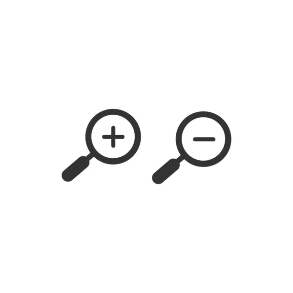 Vergrößerungsglas Vergrößert Und Verkleinert Symbole Vergrößern Sie Das Vergrößerungssymbol Bestandsvektorabbildung — Stockvektor