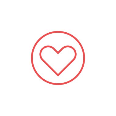 Kalp Simgesi Vektörü çemberde. Mükemmel aşk sembolü. Sevgililer Günü işareti, amblem. Stok Vektörü illüstrasyonu izole edildi