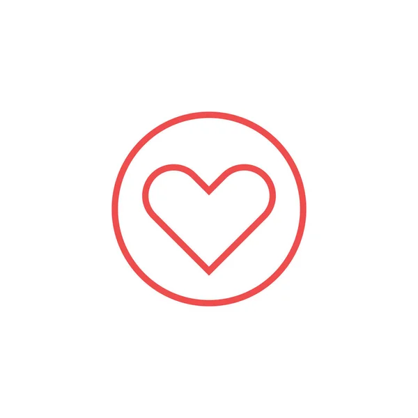 ハートアイコンベクトルの円 完璧な愛のシンボル バレンタインデーのサイン エンブレム ストックベクトルイラスト分離 — ストックベクタ