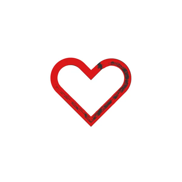 Βαμμένο Σχήμα Καρδιάς Ακανόνιστη Διανυσματική Καρδιά Απομονωμένη Απεικόνιση Διανύσματος Αποθέματος — Διανυσματικό Αρχείο