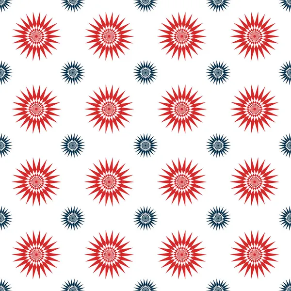 Abstract sun star or flower seamless pattern, geometry elements. Ornament can be used for gift wrapping paper, pattern fills, web page background, surface textures and fabrics. — Stock Vector