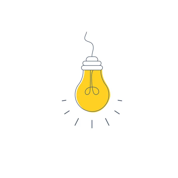 Handritad Glödlampa Symbol För Idéer Lösning Klotter Energi Koncept Aktievektor — Stock vektor