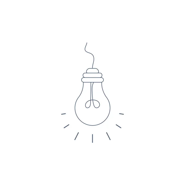 Lampadina Disegnata Mano Simbolo Idee Scarabocchio Soluzione Concetto Energia Illustrazione — Vettoriale Stock