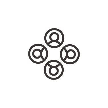 Çember oluşturma grubu simgesindeki kullanıcılar. ağ takım çalışması bağlantı sembolü. Stok vektör illüstrasyonu beyaz arkaplanda izole edildi