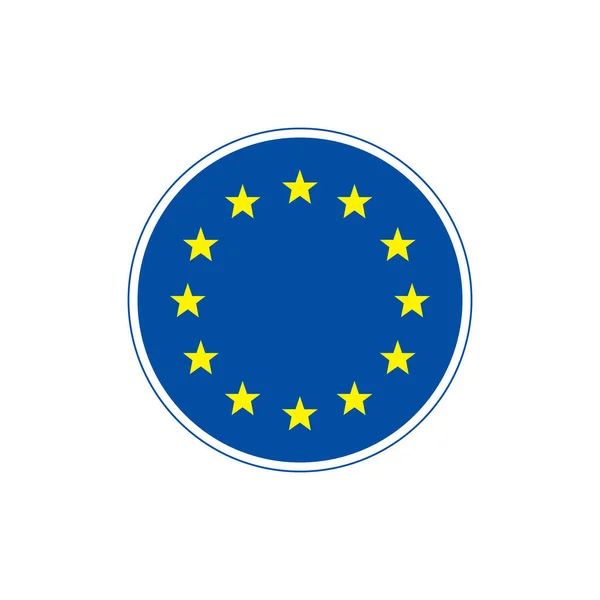 Σημαία Της Ευρωπαϊκής Ένωσης Στον Κύκλο — Διανυσματικό Αρχείο