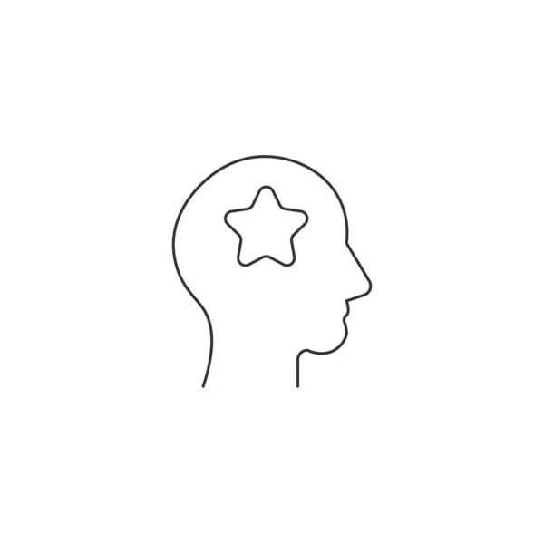 Linear Star Head vector icon. Favorite icon. Problem solving concept. — Stock Vector