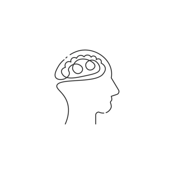 Εγκέφαλος επικεφαλής διάνυσμα γραμμή εικονίδιο επεξεργάσιμο εγκεφαλικό επεισόδιο. Έννοια επίλυσης προβλημάτων. Εικονίδιο γραμμής εγκεφάλου για infographic, ιστοσελίδα ή εφαρμογή. Εικονογράφηση διανύσματος αποθέματος απομονωμένη σε λευκό φόντο — Διανυσματικό Αρχείο