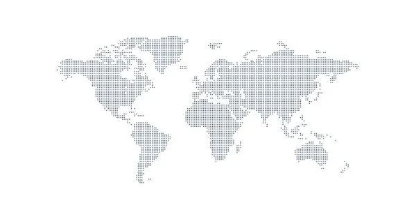 Tečkované Hvězdy Abstraktní Mapa Světa Izolovaná Vektorová Ilustrace — Stockový vektor