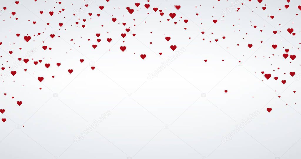 Beautiful Confetti Hearts Falling on Background. Invitation Template Background Design, Greeting Card, Poster. Valentine Day.