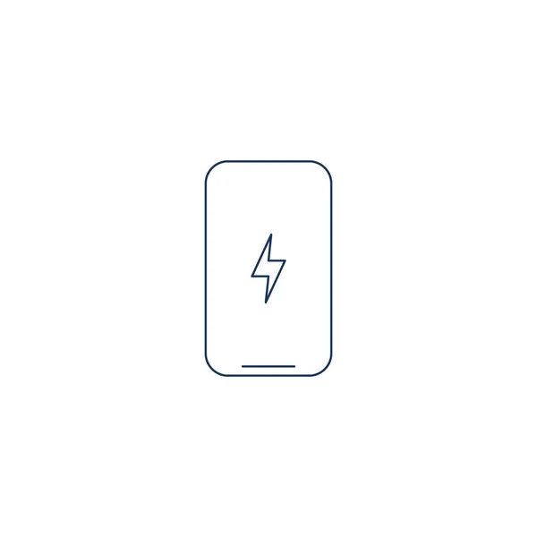 Smartphone Charge Icône Contour Batterie Illustration Vectorielle Stock Isolé — Image vectorielle