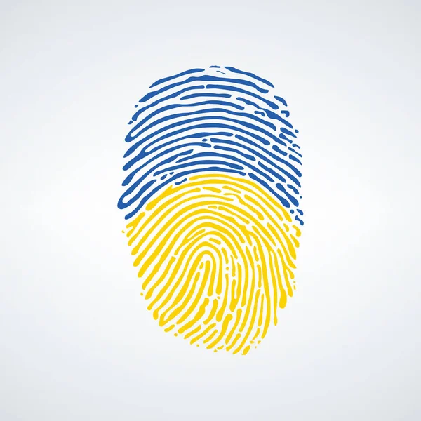 Identidade ucraniana impressão digital azul e amarelo. Sou ucraniano. Parem a guerra. Ilustração do vetor de estoque isolado no fundo branco. Ilustração De Stock