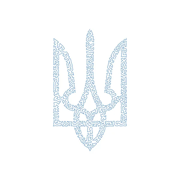 Escudo de armas de Ucrania emblema del Estado símbolo ucraniano nacional Tridente icono patrón de estilo. Stock ilustración vectorial aislado sobre fondo blanco. — Vector de stock