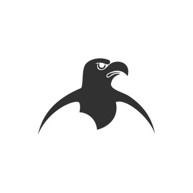 Basit Kartal kafa vektör logosu tasarımı. Stok vektör çizimi izole edildi