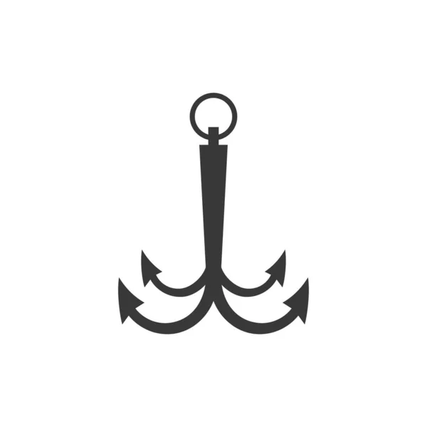 锚向量图标 Nautica船符号海盗符号 航海简单图解 孤立的种群向量说明 — 图库矢量图片