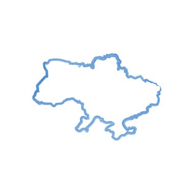 Minimalist tasarımda Ukrayna haritasının dekoratif hatları. Stok vektör çizimi izole edildi