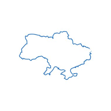 Minimalist tasarımda Ukrayna haritasının dekoratif hatları. Stok vektör çizimi izole edildi