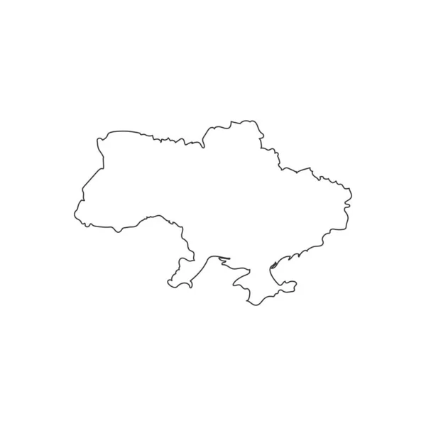 Zwarte Omtrek Oekraïense Kaart Met Bewerkbare Slag Minimalistisch Ontwerp Voorraadvectorillustratie — Stockvector