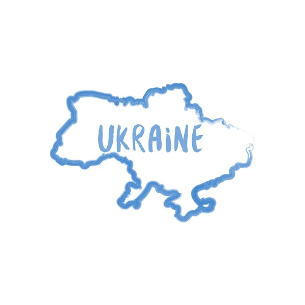 Decorative Contour Ukrainian Map Minimalistic Design Stock Vector Illustration Isolated — Stock Vector