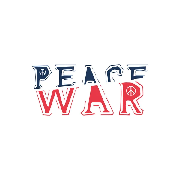 Letras de guerra de paz. Diseño tipográfico para ninguna guerra. Inscripción palabra caligrafía. Stock ilustración vectorial aislado sobre fondo blanco. — Archivo Imágenes Vectoriales