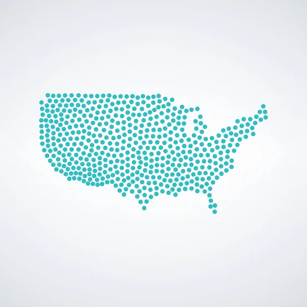 美国、美国的点点滴滴的风格地图。在白色背景上孤立的种群矢量说明. — 图库矢量图片