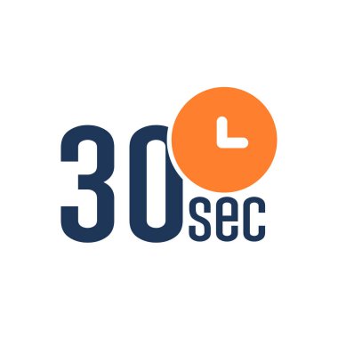 30 saniye geri sayım simgesi ayarlandı. zaman aralığı simgeleri. Kronometre ve zaman ölçümü. Hisse Vektörü illüstrasyonu beyaz arkaplanda izole edildi.