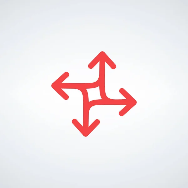 Répandre l'icône des flèches vers l'extérieur. Modèle de conception de logo de flèches de distribution. Illustration vectorielle de stock isolée sur fond blanc. — Image vectorielle