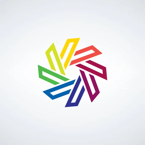 Vecteur Cercle Abstrait Rond Coloré Tourbillon Origami Éléments Conception Logo — Image vectorielle