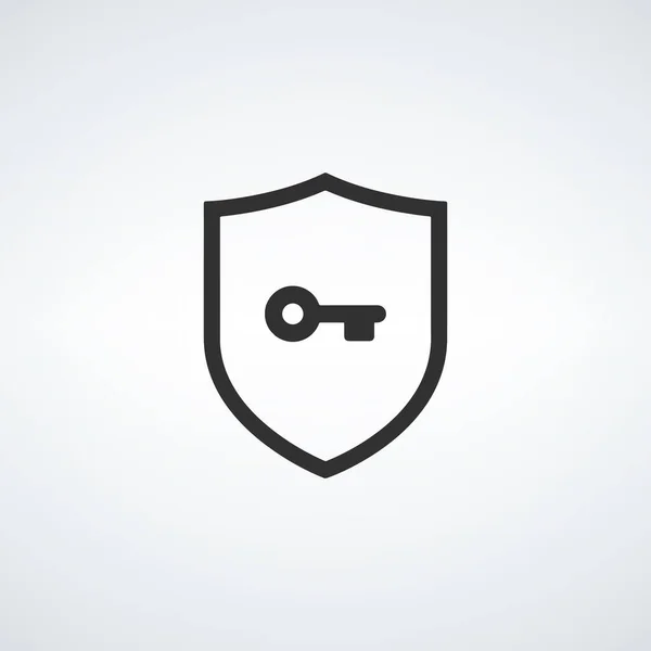 Escudo Com Ícone Linha Cor Chave Privacidade Proteção Segurança Escudo —  Vetores de Stock