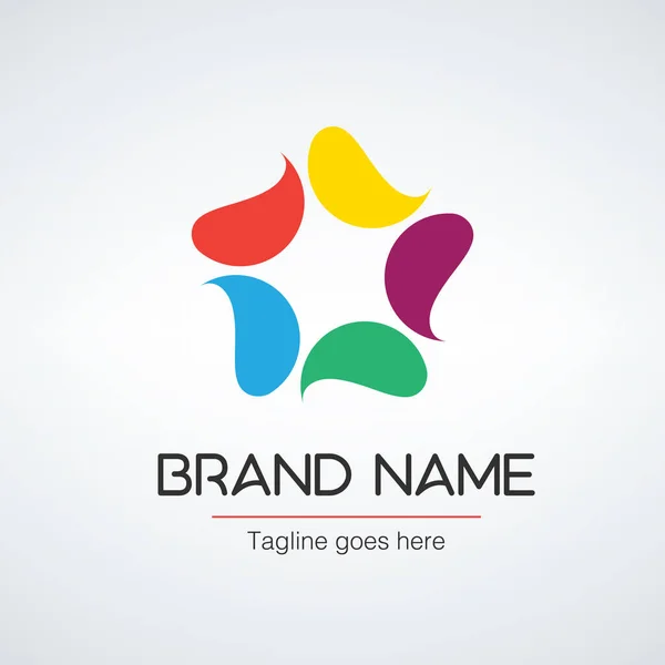 Beş Nokta Yıldız Logosu Tasarım Vektör Şablonu Creative Media Social Stok Vektör