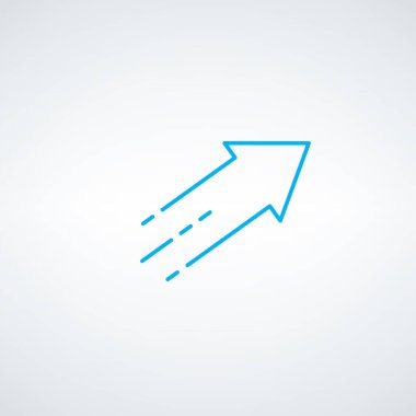 Up growth linear arrow icon. Rising technology, overtaking and advancing. Vector linear icon isolated