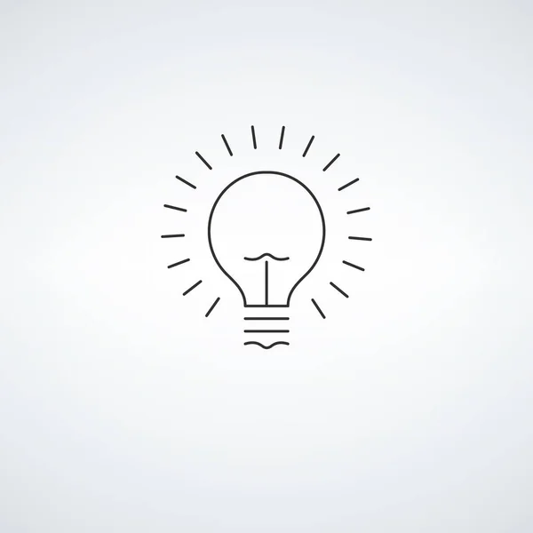 Lampje Lineair Icoon Idee Symbool Elektrische Innovatie Bewerkbare Beroerte Voorraadvectorillustratie — Stockvector