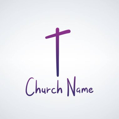 El çizimi kilise logosu. Christian, dini logo şablonu. Stok vektör çizimi izole edildi
