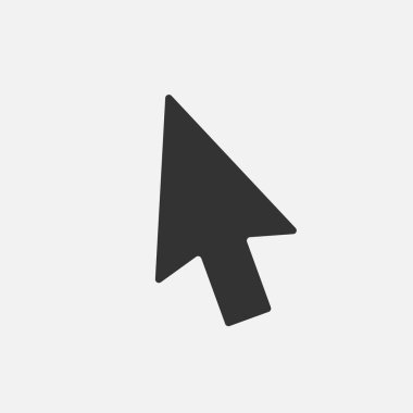 İmleç grafik simgesi. Beyaz arkaplanda ok işareti izole edildi. Vektör illüstrasyonu