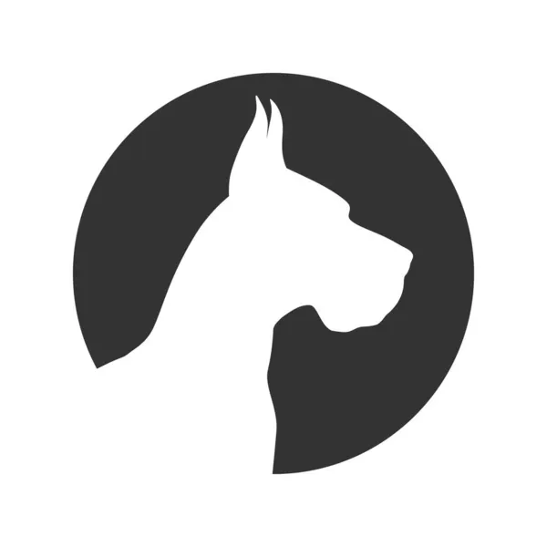 Ikona Grafiki Psa Wielki Znak Danych Kręgu Odizolowanych Białym Tle — Wektor stockowy