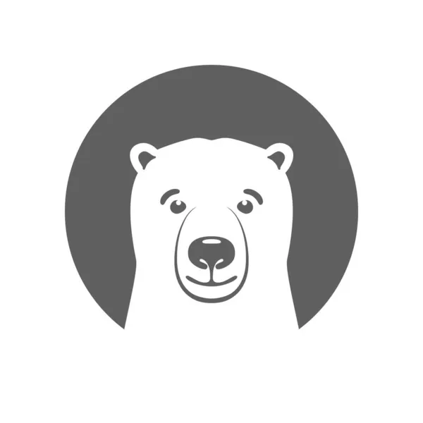 Oso Polar Icono Gráfico Signo Cabeza Oso Ártico Círculo Aislado — Vector de stock