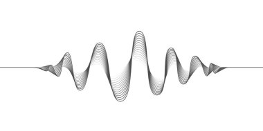 Sound wave graphic symbol.  Sign vibrations in form wave isolated on white background. Audio wave diagram concept. Vector illustration  clipart