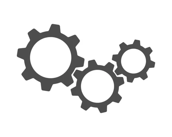 Gears Graphic Icon Parts Single Mechanism Symbol Organized Movement Sign — Stock Vector