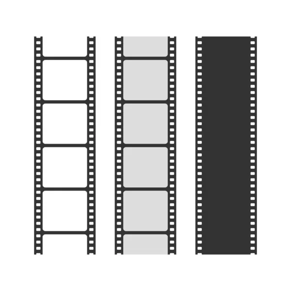 Conjunto Ícones Gráficos Fita Filme Sinais Fita Fotográfica Isolados Fundo — Vetor de Stock