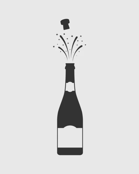 Otevřít Grafickou Ikonu Šampaňského Šplouchání Šampaňského Izolované Bílém Pozadí Vektorová Royalty Free Stock Vektory