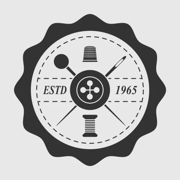 Vorlage Für Das Logo Des Nähstudios Grafisches Emblem Der Schneiderei — Stockvektor