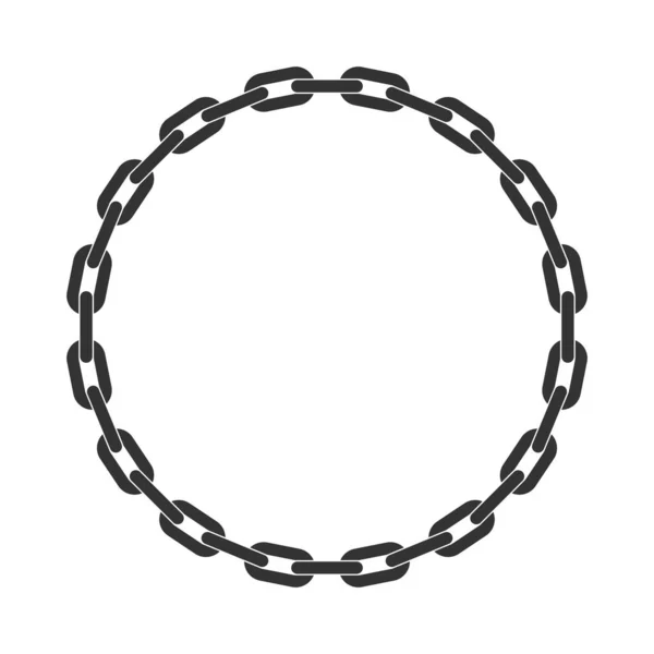 Kruhový Rám Řetězu Dekorativní Rám Řetězu Šablona Izolovaná Bílém Pozadí Royalty Free Stock Ilustrace