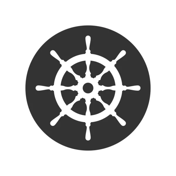 Helm Wheel Ship Graphic Icon Steering Wheel Sign Circle Isolated — Vettoriale Stock