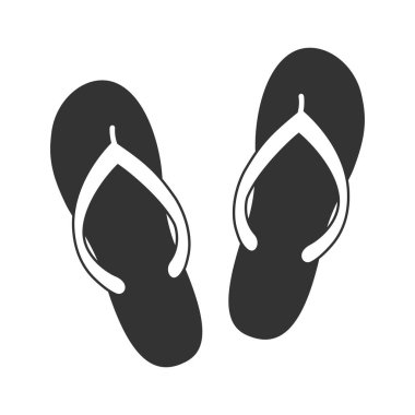 Flip flop işareti. Summertime tatil niteliği. Yaz sembolü. Beyaz arka planda izole simge Flip flop. Vektör Illustration