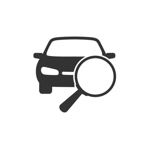 Magnifier Glass Car Graphic Icon Sign Isolated White Background Symbol — Vetor de Stock