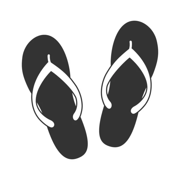 Flip Flops Sign Liburan Musim Panas Atribut Simbol Musim Panas - Stok Vektor