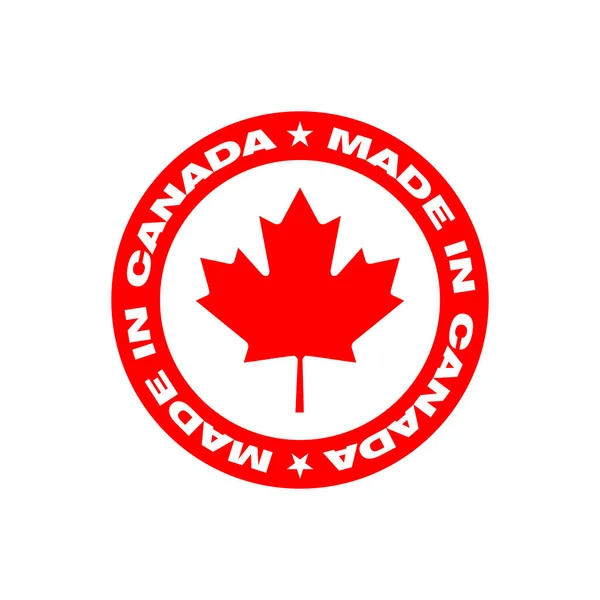 Stämpel Med Text Tillverkad Kanada Lönnlöv Cirkel Logotyp Kanadensisk Premiumkvalitet — Stock vektor