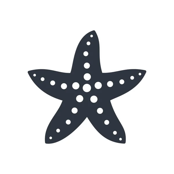 Starfish Graphic Icon Sea Star Black Sign Isolated White Background — Stock Vector