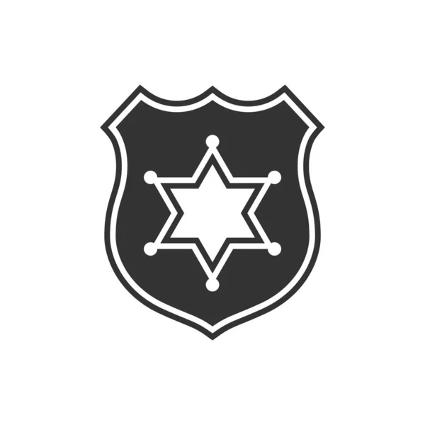 Sheriffens Stjärntecken Sheriff Emblem Isolerad Vit Bakgrund Marskalk Symbol Vektorillustration — Stock vektor